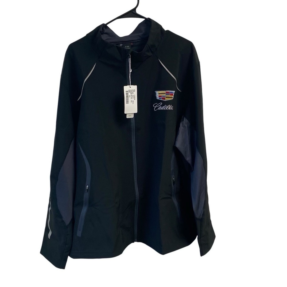 North End Sport Mens Embroidered Cadillac Logo 3XL Black Zip Close Jacket NWT